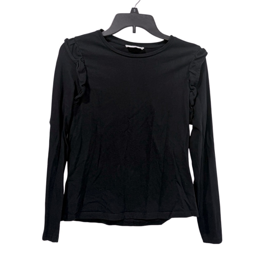 Mango Black Long Sleeve Top Size Medium EUC